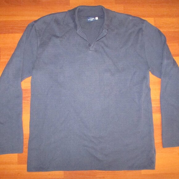GUESS? Jeans Dark Blue Polo Sweater - Large - Picture 2 of 9